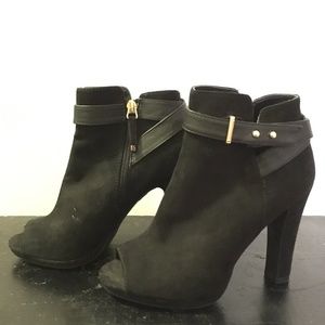 Sam & Libby Peep Toe Booties, Side Zip